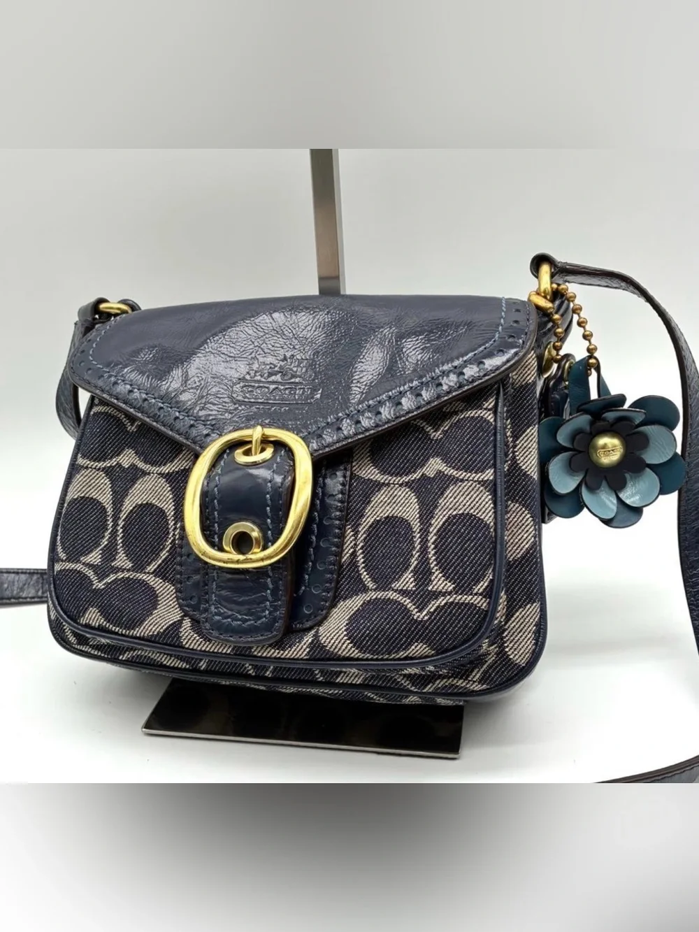 Coach Bleeker Denim Monogram EUC